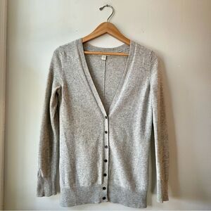 Gap Cashmere V-Neck Gray Button Up Cardigan Sweater